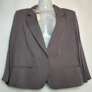 NWT LAUREN CONRAD Lighweight Gray 1 Button Fitted Blazer Size 8